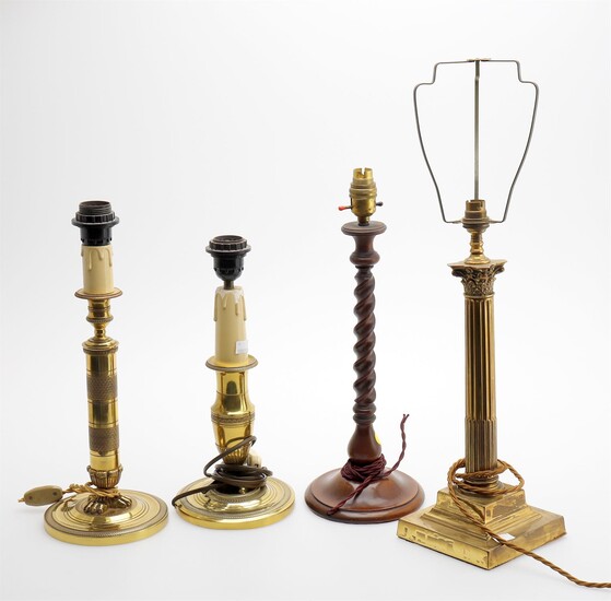 Five assorted modern table lamps