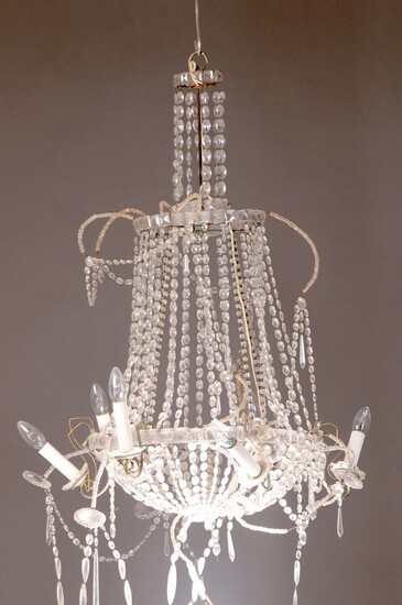 Former basket chandelier, German around 1870, with 6...