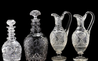 Four Anglo-Irish Cut Glass Decanters