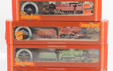 Four Hornby OO gauge model railway locomotives, R380, R376; R257; R055.
