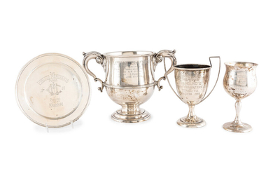 Four Silver Horse Racing and Hunting Trophies