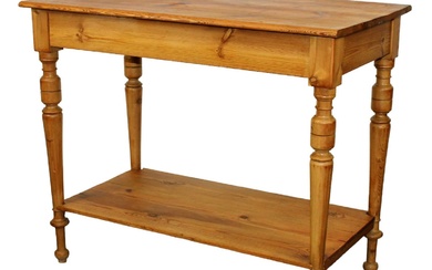 French 2 tier shop table in pine