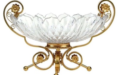 French Baccarat Crystal and Bronze Centerpiece