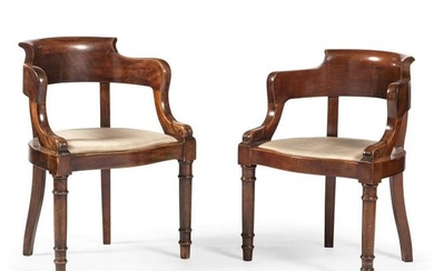French Empire Barrel Back Chairs