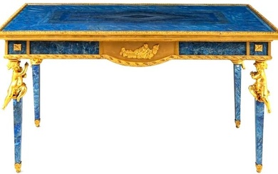 French Empire Style Gilt Bronze Mounted Lapis Lazuli Center Table