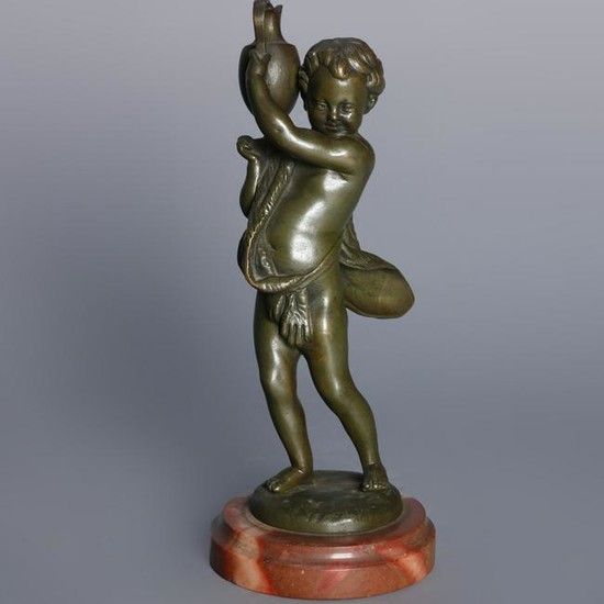 French Figural Classical Cherub Bronze Sculpture