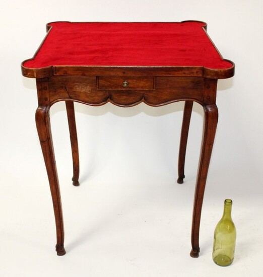 French Louis XV walnut game table