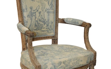 French Louis XVI arm chair in walnut