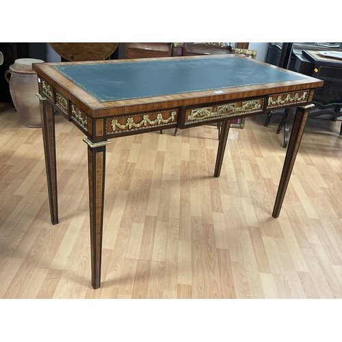 French leather topped Louis XVI style desk, approx 80cm H x ...