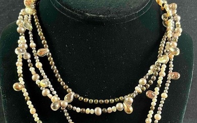 Freshwater Pearl Necklace Multi Colored Pearls