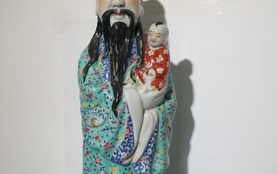 Fu figurine (1) - Porcelain - grande 47 cm - China - Republic period (1912-1949)