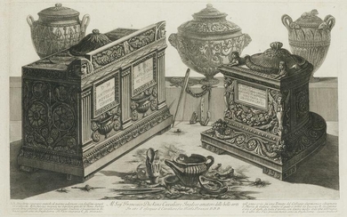 GIOVANNI-BATTISTA PIRANESI (1720 / 1778) "Funeral urns"