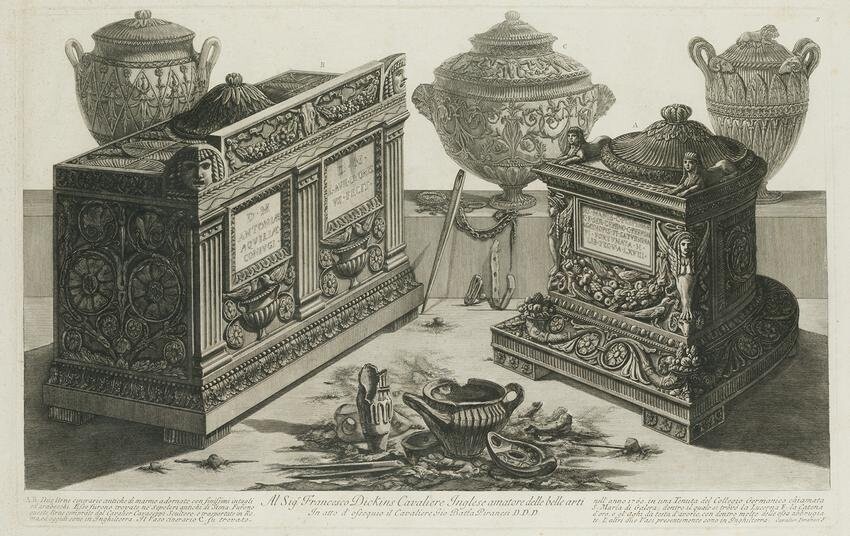 GIOVANNI-BATTISTA PIRANESI (1720 / 1778) "Funeral urns"