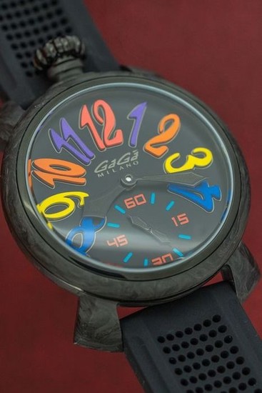 GaGà Milano - Mechanical Watch Full Carbon 48MM LIMITED EDITION Black Multi Colour - 6061.01S - Unisex - BRAND NEW