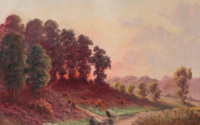 Gaston ANGLADE (1854-1919) Vallée de la Creuse Huile sur toile signée en bas à gauche....