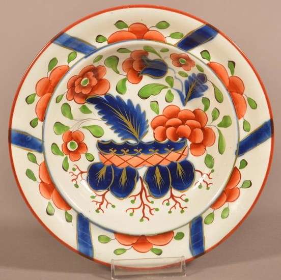 Gaudy Dutch War Bonnet China Child's Soup Plate.