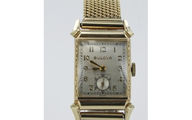 Gents gold plated and stainless steel cased Bulova manual wi...