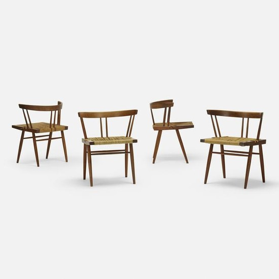 George Nakashima, Grass-Seated chairs, set of four