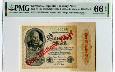 Germany - Weimar Republic 1 Milliard Mark 1922 (1923) (ND)...