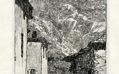 Giovanni Fattori (Livorno, 1825 - Firenze, 1908), Una via in San Piero a Sieve.