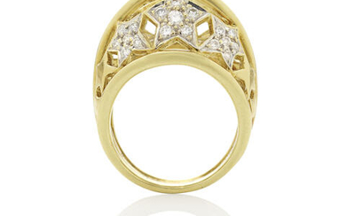 Gold And Diamond Bombe Ring
