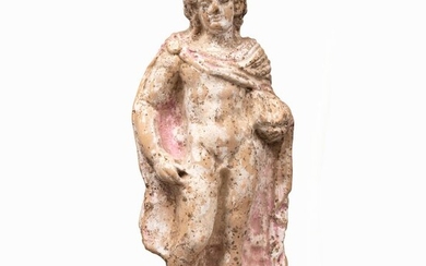Greek Terracotta Statuette of a Man (possibly the God Apollo) - 18×0×0 cm