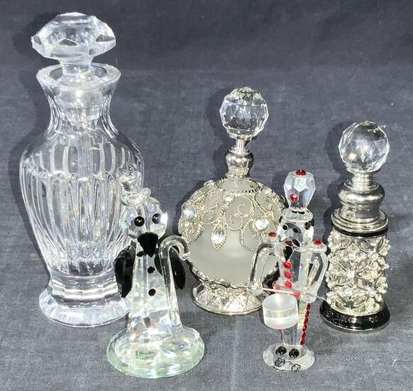 Group Lot 5 Decorative Glass Tabletop Accessories