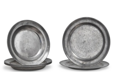 Group of Six American Pewter Chargers, Attributed to Love, Philadelphia, Pennsylvania, Circa 1750-1800