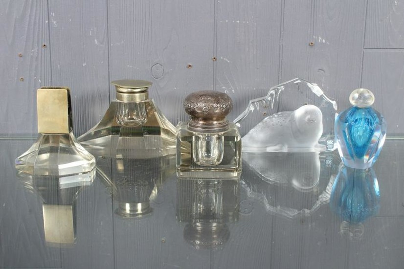 Grouping of Glass Desk Accessories