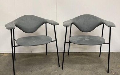 NOT SOLD. Gubi: "Masculo" lounge chair upholstered with grey fabric, frame of black lacquered metal. Manufactured by Gubi. H. 74. W. 69 cm. – Bruun Rasmussen Auctioneers of Fine Art