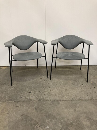 NOT SOLD. Gubi: "Masculo" lounge chair upholstered with grey fabric, frame of black lacquered metal. Manufactured by Gubi. H. 74. W. 69 cm. – Bruun Rasmussen Auctioneers of Fine Art