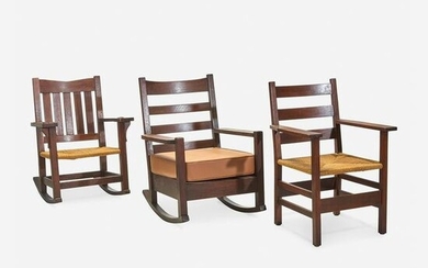 Gustav Stickley (American, 1858-1942) Three Chairs: Arm