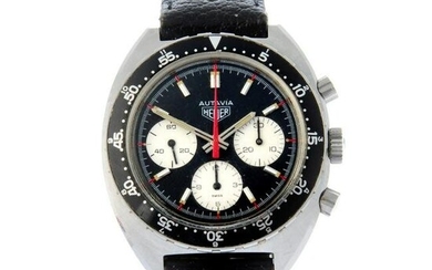 HEUER - an Autavia chronograph wrist watch. Stainless steel case with calibrated bezel. Case width