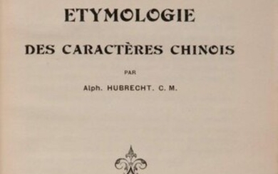HUBRECHT (Alphonse), Etymologie des caractères...