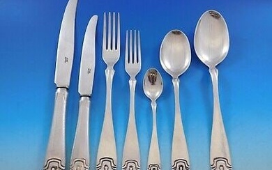 Hammered Shell Hamret Skjell by J Tostrup Norway 830 Silver Flatware Set Service
