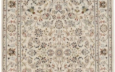Hand-Knotted Extra Fine Floral Design 4X6 Indo-Nain Oriental Rug Decor Carpet