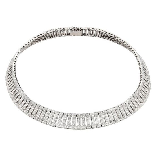 Hans D. Krieger White Gold and Diamond Collar Necklace