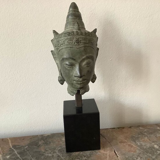 Head of Buddha - Bronze - Thailand - Late 19th century