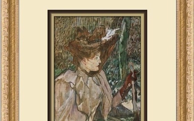 Henri De Toulouse-Lautrec Woman with Gloves Custom Framed Print