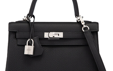 Hermès 25cm Black Togo Leather Retourne Kelly Bag with...