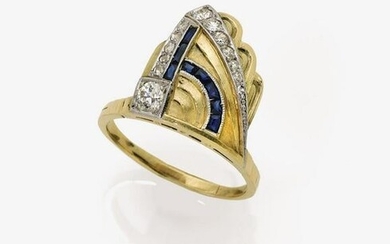 Historical ring with diamonds and sapphires England