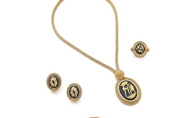 Ilias LALAOUNIS, Greece Magnificent set in 18k braided yellow gold (750‰) with spiga links