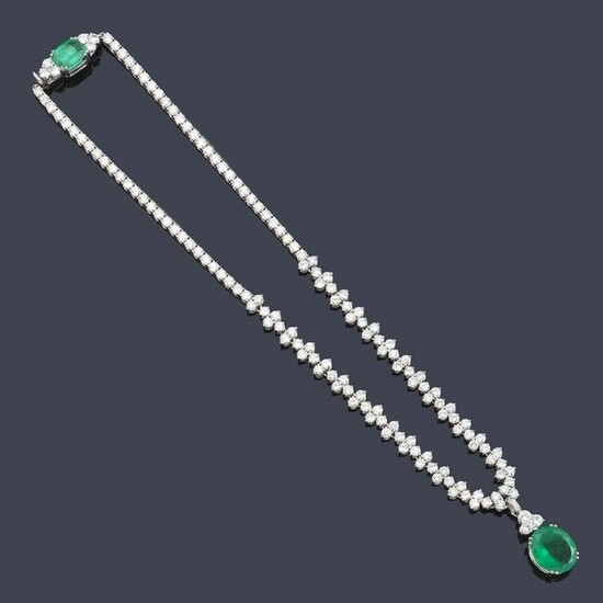 Important long necklace with brilliant cut diamonds of