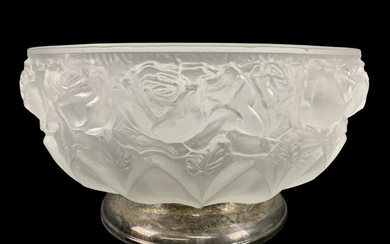Italian Frosted Glass William Adams Art Deco Bowl