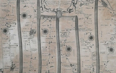 JOHN OGILBY, London Road Map, 1697