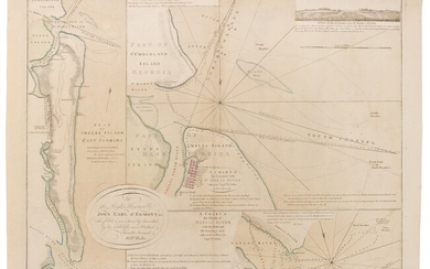 Jefferys, Thomas, William Fuller, and William Gerard De Brahm | A rare set of sea charts of Amelia Island