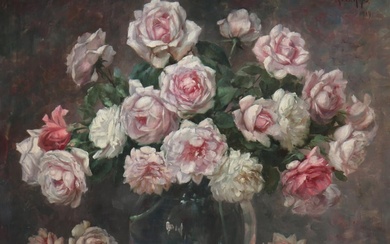 Johannes Franciscus (Frans) Kops (1873-1951), gesign. r.b. en 1919, rozen in een...