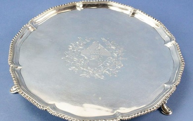 John Carter Silver Footed Salver, Chippendale, 1770