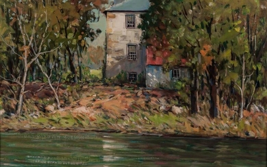 John F. Enser (American, 1898-1968) House by a Stream in Summer
