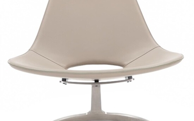 SOLD. Jørgen Kastholm, Preben Fabricius: "Scimitar". Easy chair of steel. Upholstered with Stone Grey Imperial Premium leather. – Bruun Rasmussen Auctioneers of Fine Art
